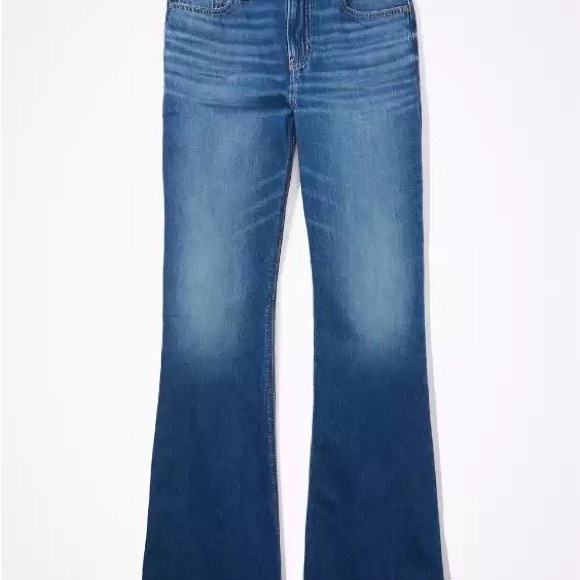 American Eagle Outfitters Low-Rise Baggy Flare Blue Jeans - Picture 6 of 6